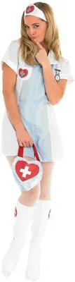 Adult Medium Nurse Costume - Fancy Dress Fun Sexy Girl Fun Stag Night Doctor • £6.99