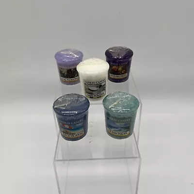 Yankee Candle Votive Lot Of 5 Ocean baby Powderlilac Beach Autumn • £14.48