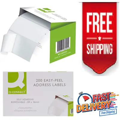 £3.29 • Buy 200 Self Adhesive White Address Postage Label Roll Sticky 89x36mm