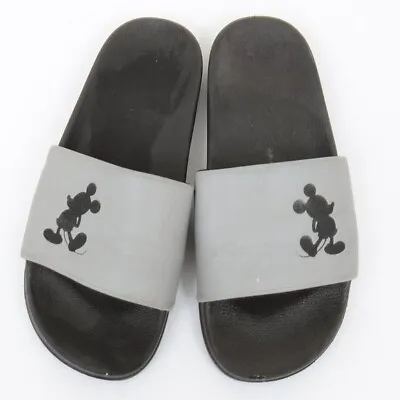 Disney Mickey Mouse Grey Slide Flat Sandals Size 9 • $25