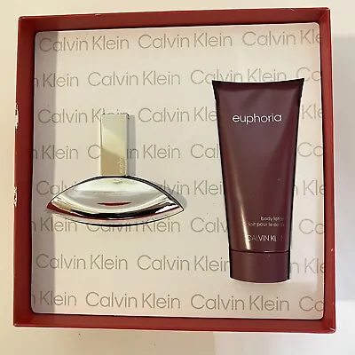 $39.98 • Buy Euphoria By Calvin Klein Women 2pc Set 1.0 Oz EDP Spray+3.3oz Body Lotion In Box