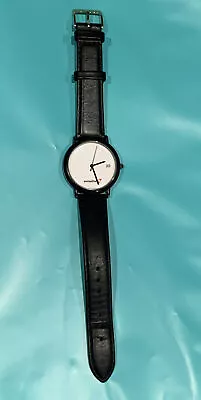 Vintage Swissotel Swiss Watch Hotel Advertising White Black Mens Leather Band • $12