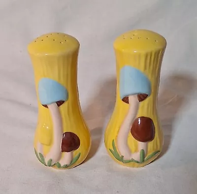 Vintage 1970s Mushroom Ceramic Salt And Pepper Shakers Set 4.5” Tall • $9.11