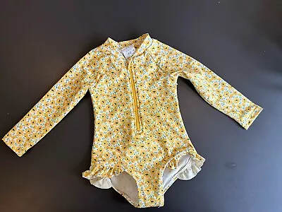 Zara Baby Girl Sleeved Floral Swimming Costume 12-24 Months *IMMACULATE* • £6