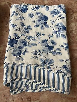 Vintage Waverly Delft Blue/White Arbor Rose Petticoat Fairfield Valance  72”x15” • $18.50