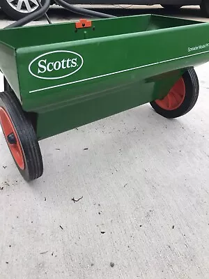 Vintage Metal Scott's Lawn Seed/Fertilizer Drop Spreader Heavy Duty Green • $109.99