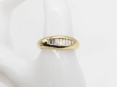 ARTCARVED $3000 .72ct VS H Baguette Diamond 14k Yellow Gold 6mm Band Ring 8g • $850