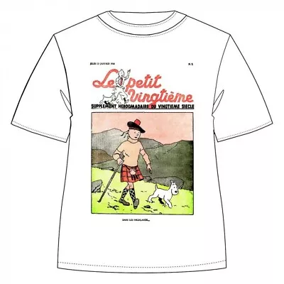 T-Shirt Tintin Snowy Petit Vingtième Kilt Black Island 732002 100% Cotton NEW • $43.58