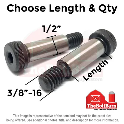 1/2  Alloy Socket Shoulder Stripper Bolts Black Oxide 3/8 -16 Thread (Pick Size) • $12.43