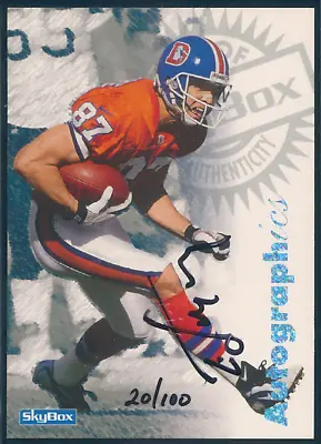 1997 Skybox Autographics Century Marks Ed McCaffrey Auto 020/100 - Broncos • $125