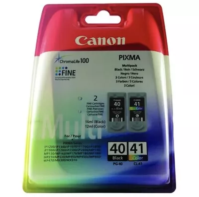 Canon Pixma MP190 MP210 MP220 MP450 MP460 MP470 Original Twin Pack Ink PG40 CL41 • £2