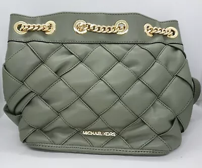 Michael Kors MK Regina Small Backpack Army Green/Gold • $90