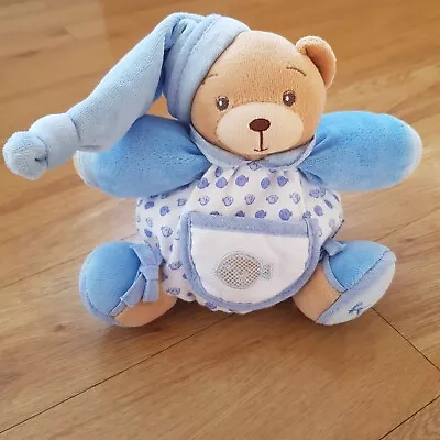 Kaloo Teddy Bear Blue Rattle Hat Soft Toy Plush Comforter Fish 7 Inches Dou  • £14.99