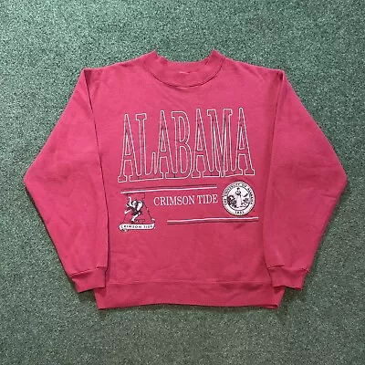 Vintage 90s Alabama Crimson Tide Sweatshirt Size Large Pullover Crewneck USA • $29.99