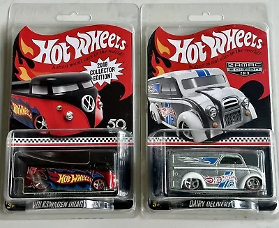 Hot Wheels RLC Zamac Dairy Delivery + VW Drag Truck(Real Riders Redline) Bundle • $39.95