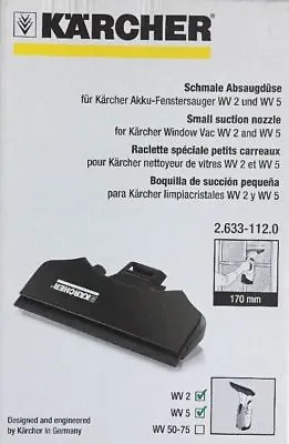 Karcher WV2 WV5 Window Vac Replacement Small Suction Nozzle 170mm 2.633-112.0 • £15.99