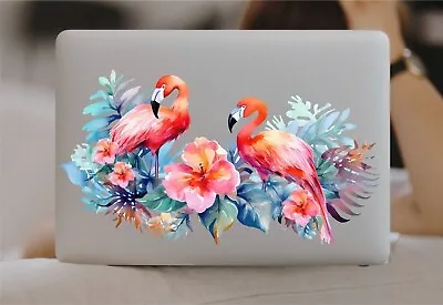 Flamingos-Vinyl Decal Sticker-Bird/Floral Decor-Wall/Laptop/Ipad-00370 • £4.99
