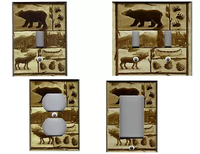 Bear Moose Cabin Rustic Brown Home Decor Light Switch Cover Plates And Outlets • $6.95