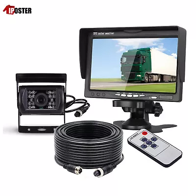 4Pin 12/24V Motorhome Rear View Kit 7  TFT Monitor +CCD Backup IR Camera Caravan • $59.99