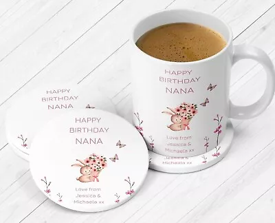 Nana Birthday Gifts Personalised Mug Coaster From Grandkids Nan Nanny Grandma • £15.67