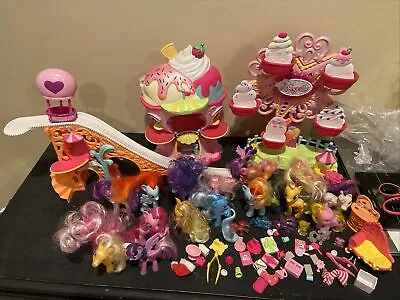 Huge G3 My Little Pony Playset Lot Ferris Wheel Roller Coaster 18 Ponies! Wow • $74.95