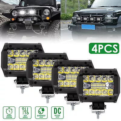 4Pack 4inch LED Work Lights Spot Flood Light Bar Reverse 4WD Offroad Truck 12V • $19.98