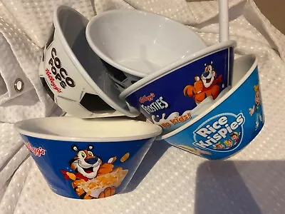 5x Kellogg's Plastic Cereal Bowls. Frosties - Coco Pops Rice Crispies Bundle • £7.99