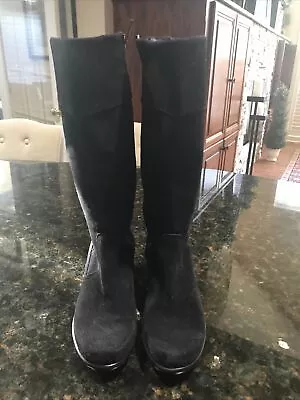 $49.99 • Buy Dansko Women’s Risa Black Suede Wedge Heel Boots EUR 37/US 7 Excellent Condition