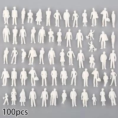 50/100 Pcs 1:75 Scale Mixed Model Railway Train People Figures Miniature White • $7.43