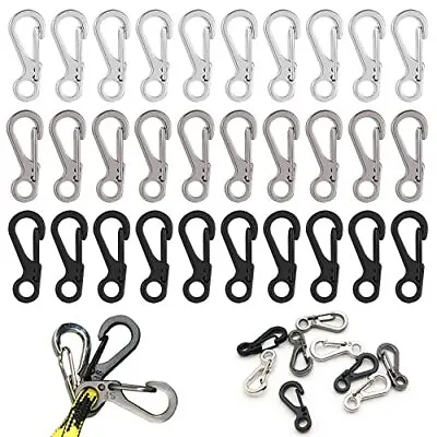 30Pcs Mini Carabiner Clip Snap Hook Buckle Clasps For Paracord Keychain Backpack • $15.82