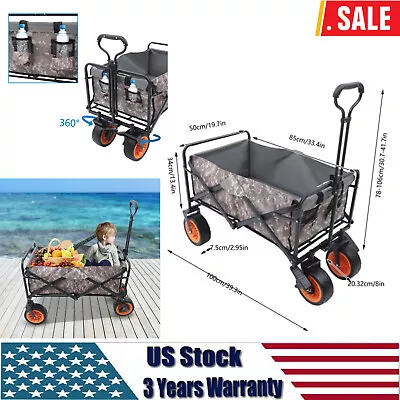 220lbs Sports Collapsible Folding All Terrain Outdoor Beach Utility Wagon Cart  • $62.70