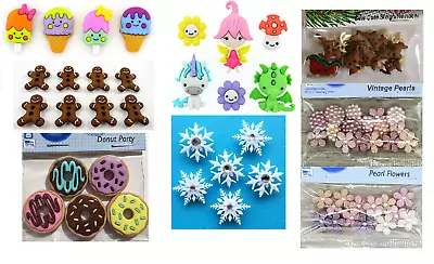 Dress It Up Buttons Novelty Boys Girls Fairies Donuts Ice Cream Pearls Christmas • £3.70