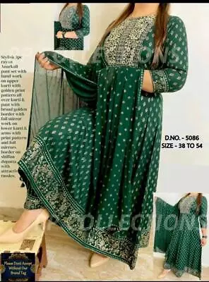 Pakistani Salwar Kameez Indian Anarkali Embroidery Plus Size Party Wedding Dress • $69.36
