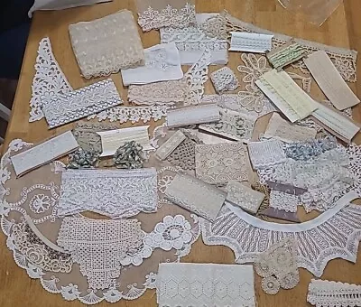 Vintage Lot Of Lace Trim Edging Collar's Rococo Ribbon Sewing Crafts From France • $225