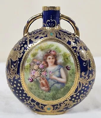 Nippon Jewelled Moon Portrait Vase - Summer • $157.50