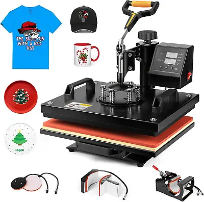 Pro 5 In 1  Heat Press Slide Out 12X15 Swing Away Heat Press Machine Digital I • $239.99