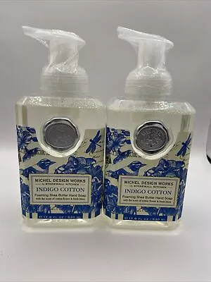 Michel Design Works Foaming Hand Soap 17.8 Fl Oz Indigo Cotton Set Of 2 • $27.99