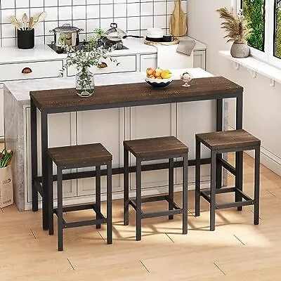 Modern Dining Table People 4 Piece Kitchen Chairs Set With 3 Stools For Smal... • $332.55