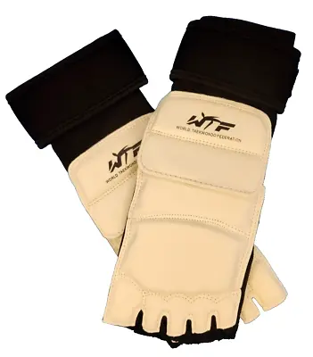 Taekwondo Foot Guard Protector White Size 3 X-Small World Taekwondo Federation • $10