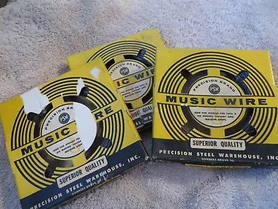 3 New Rolls Of Precision Brand Music Wire .051 23Ga 1 Lb Ea • $52.99