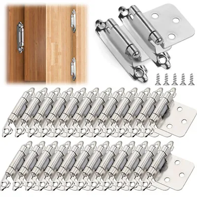 1/2  Overlay Kitchen Cabinet Hinges Satin Brushed Nickel Flush Mount With Screws • $6.45