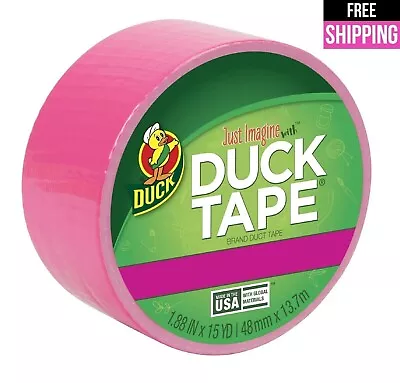 Duck Brand 1.88 In. X 15 Yd. Neon Pink Colored Duct Tape • $7.50