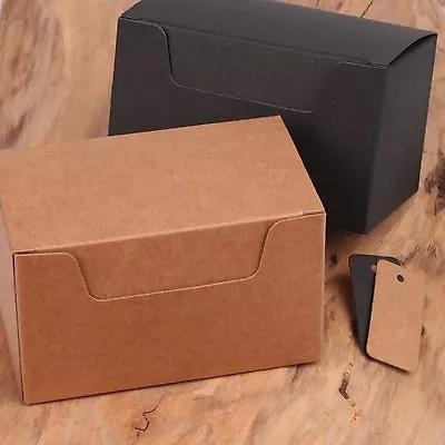 £0.99 • Buy ECO KRAFT Small Natural GIFT BOXES Wedding Favour Chocolate Box | FREE Tags