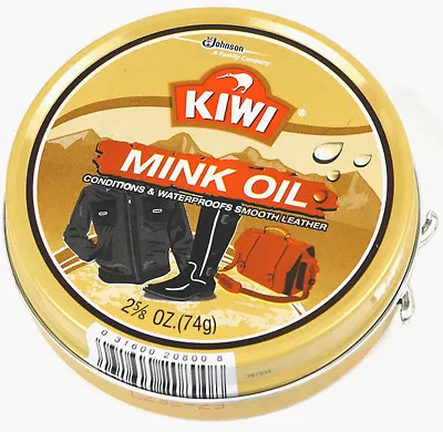 KIWI MINK OIL Paste Tin Conditioner & WaterProofer ProTect LEATHER Boot Shoes • $80.14