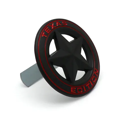 Black Red TEXAS EDITION Front Grille Emblem For Ram Sierra Yukon Silverado F150 • $12.59