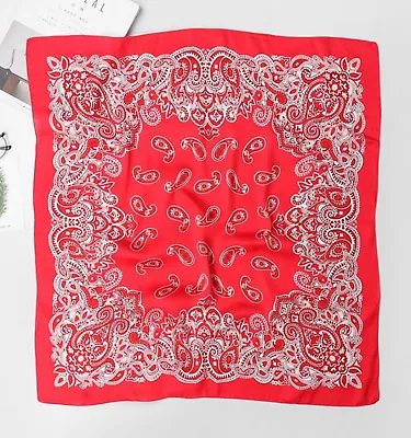 Women Retro Boho Silky Feel Satin Paisley Bandana Hair Band Headband Wrap Scarf • $13.50