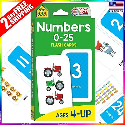 Numbers Flash Cards 0 25 For Kids 4+ Preschool Learning Toddlers Educational NEW • $7.50