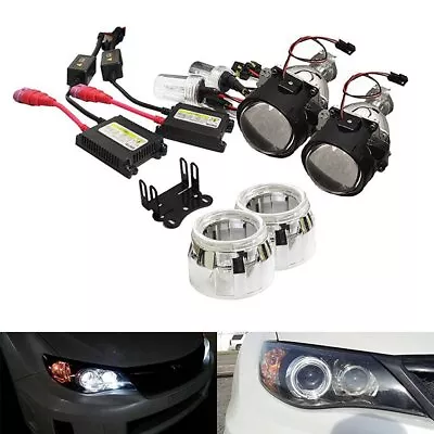 2.5  Mini Bi-Xenon Retrofit Projector Lens W/H1 HID Conversion Kit Shroud Combo • $35.99