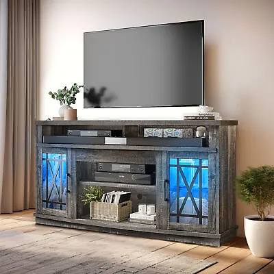 TV Stand With LED Lights For 70/65/60 Inch TV Entertainment Center Media Console • $175.99