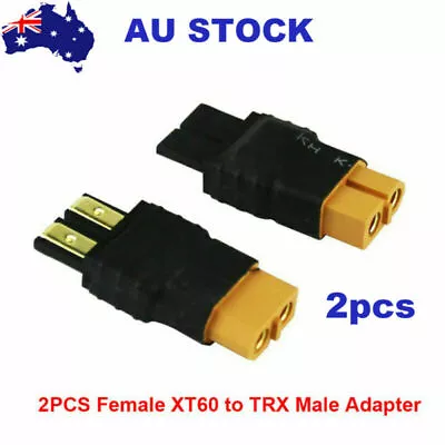 2pcs Female XT60 To TRX Male RC Connector Battery Adapter Lipo Plugs Wireless • $8.66